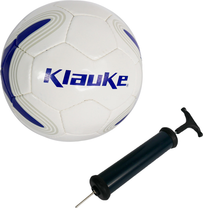 Soccer ball with pump